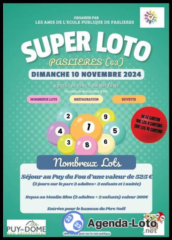 Loto les Amis de l'École Publique de Pasliéres