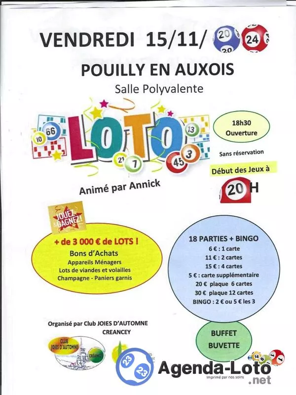 Loto Joies d'Automne de Creancey