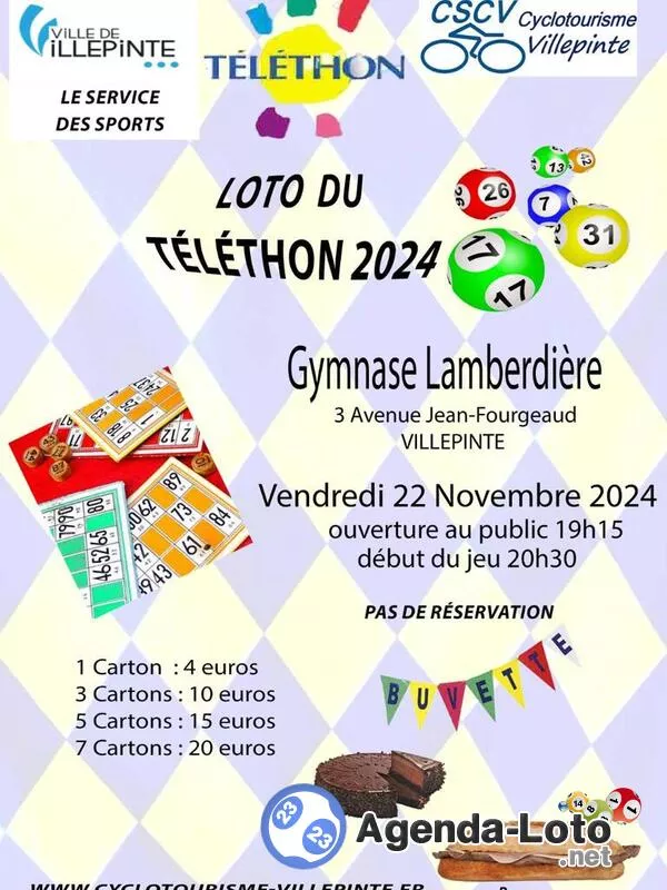 Loto du Telethon 2024 Organisé par le Cscv93