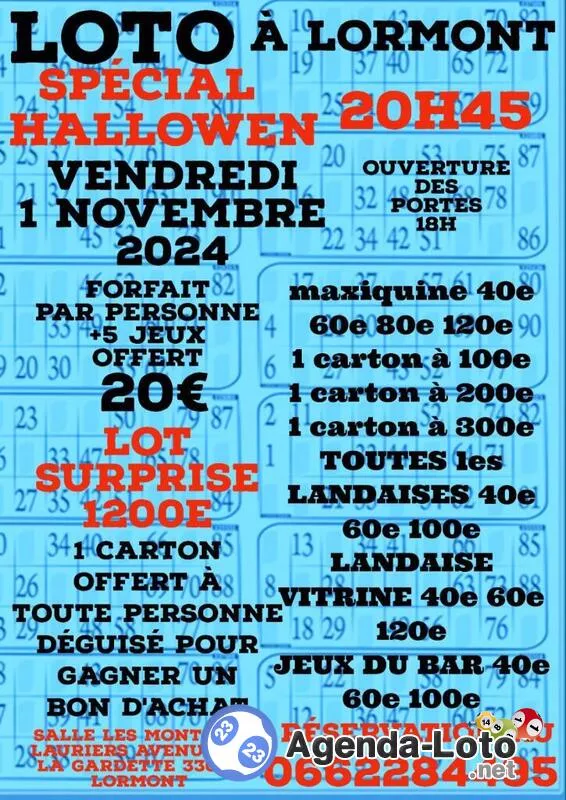 Nouveau Loto Forfait 20E Special Hallowen