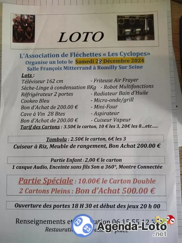 Loto des Cyclopes Fléchettes