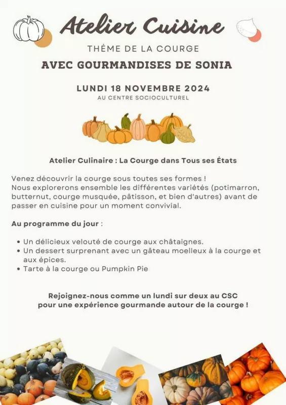 Atelier Cuisine – Thème de la Courge