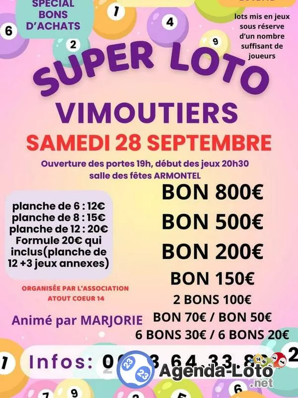 Super Loto Organisée par l'Association Atout Coeur 14