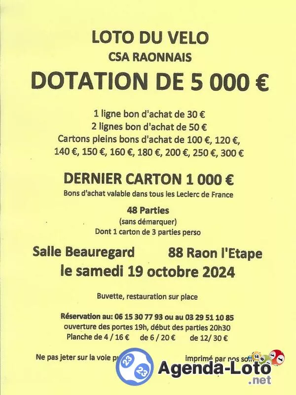 Loto du Vélo C.s.a. Raonnais