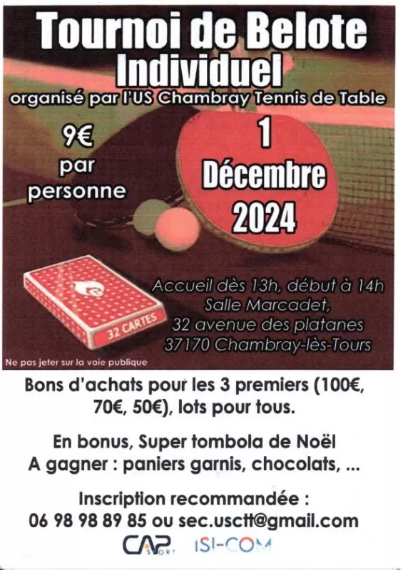 Tournoi de Belote ( Individuel)