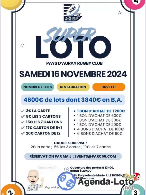 Super Loto du Rugby Club Anim Gégé Loto