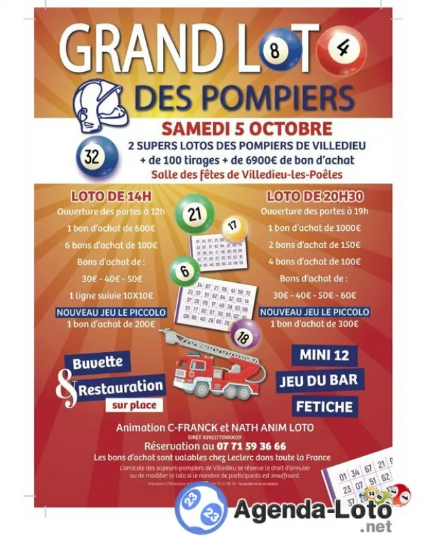 2 Hypers Lotos Organises par les Pompiers de Villedieu