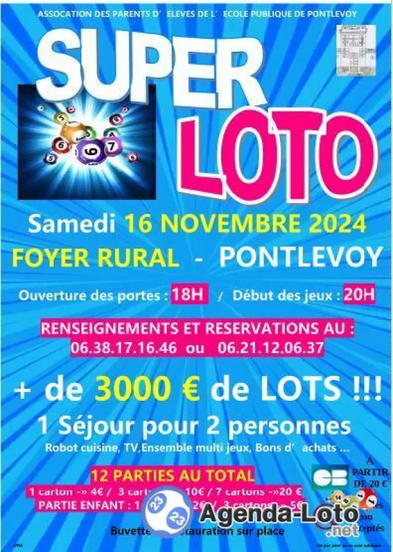 Super Loto de l'Ape Ecole Publique Pontlevoy