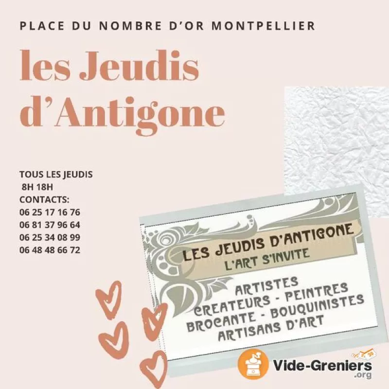 Les Jeudis d'Antigone : Brocante, Livres, Artisanat, Artistes