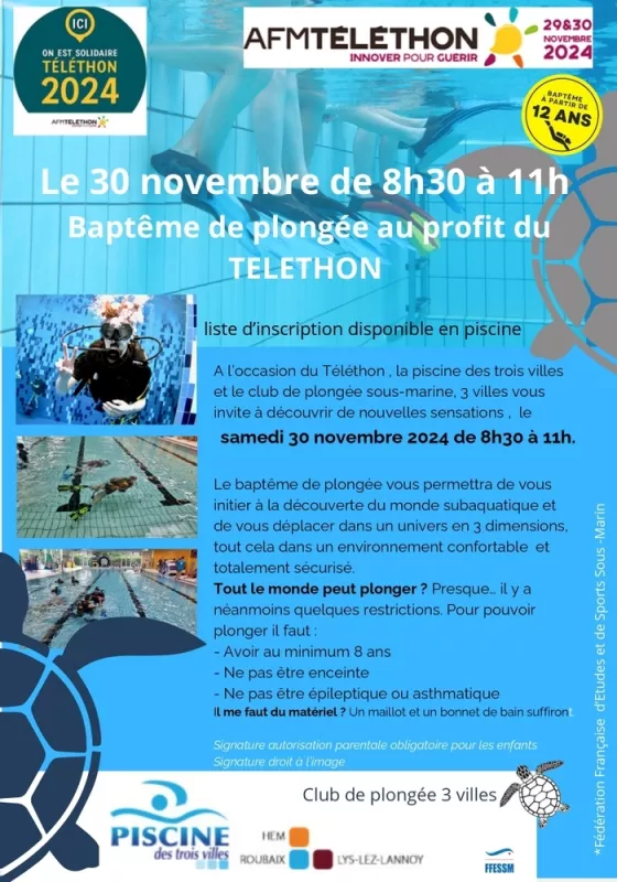 Baptême de Plongée Solidaire pour le Téléthon 2024