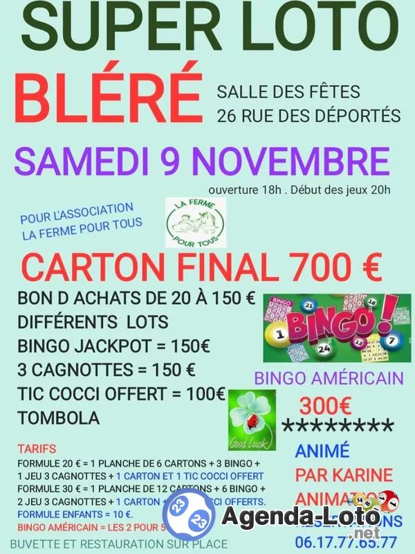 Loto pour la Ferme pour Tous par Karine Animation