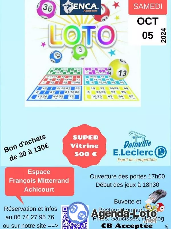 Loto de l'Entente Nautique des Cheminots d'Achicourt