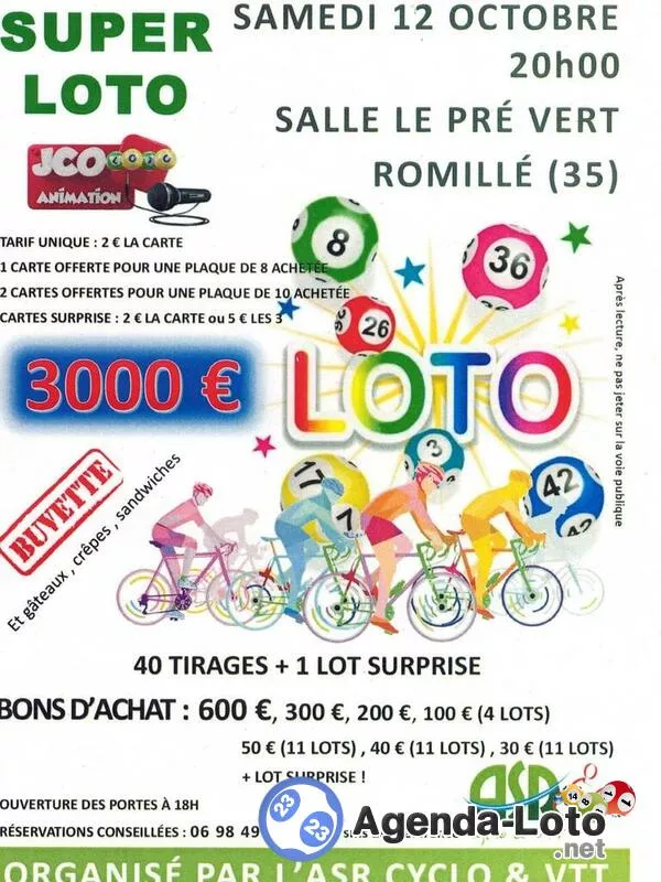 Super Loto Asr Cyclos Romillé avec Jco