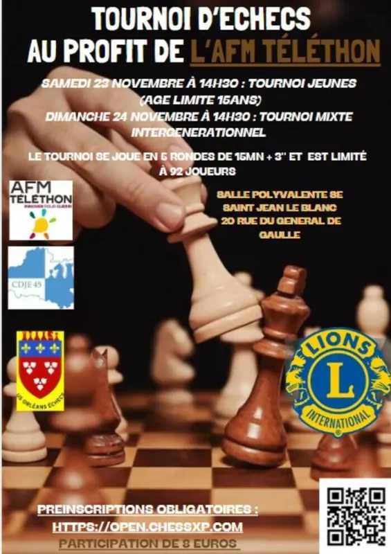 Tournoi Rapide d'Echecs Téléthon/Lions/Uso Echecs