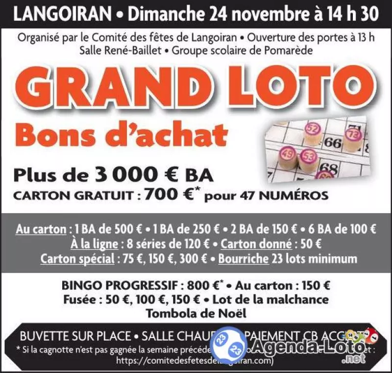 Super Loto Spécial Bon d'Achat 46 Lots Plus Jeux