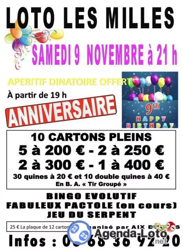 9Ème Anniversaire du Loto des Milles