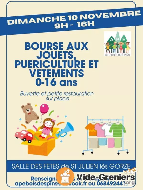 Bourse Aux Jouets, Puériculture et Vêtements 0-16Ans