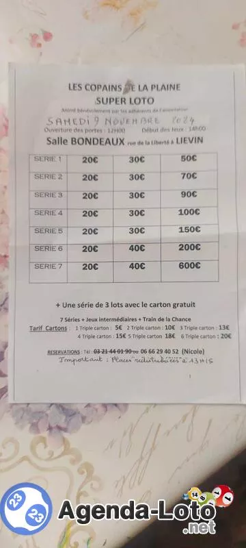 Supere Loto des Copains de la Plaine