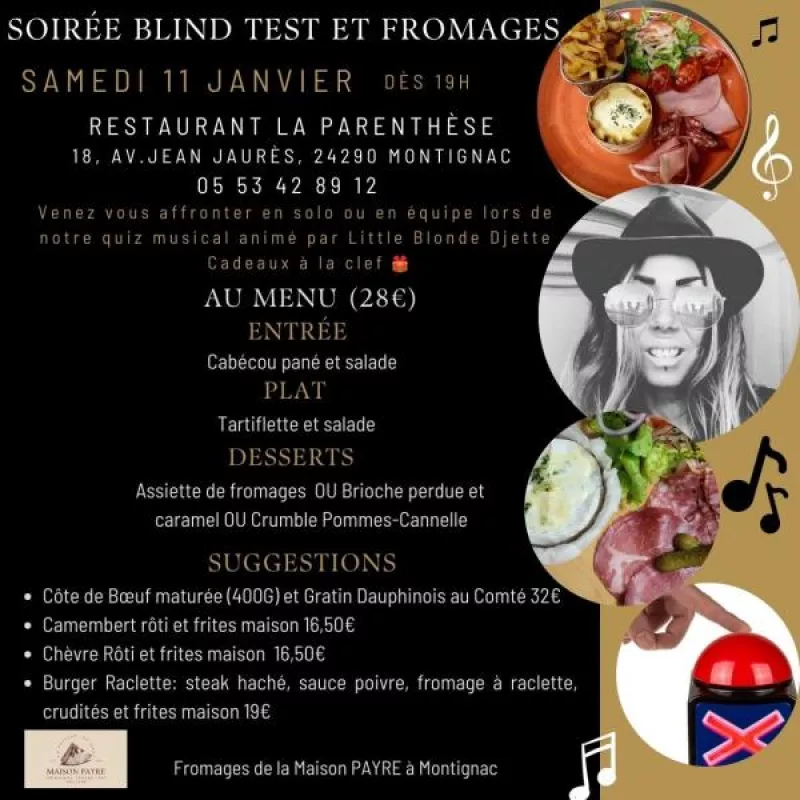 Soirée Blind Test et Fromages